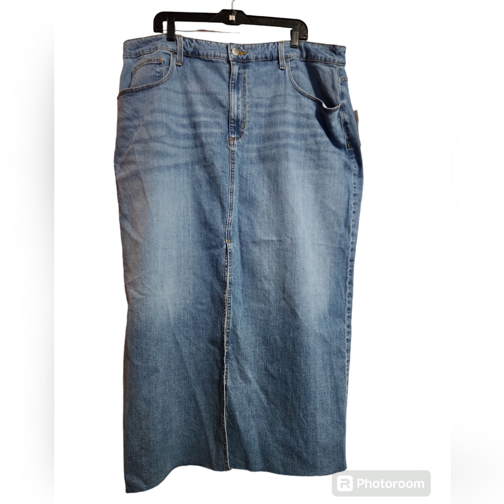 universal thread plus new denim raw hem midi skirt size 22